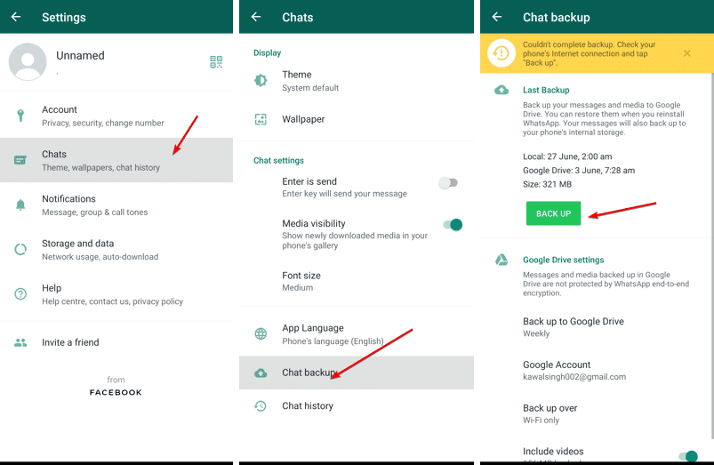 WhatsApp Chat Backups: Google Drive Update 2 WhatsApp