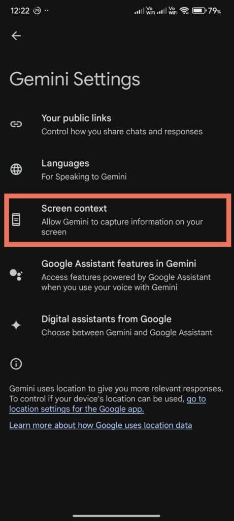 screen context
