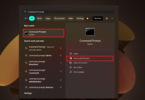Run Command Prompt as an Administrator 