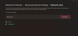 Reset Network Settings