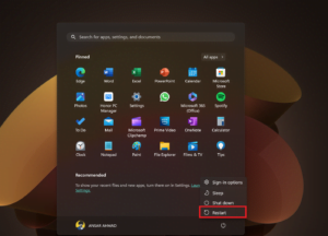 Restart Windows 11 PC