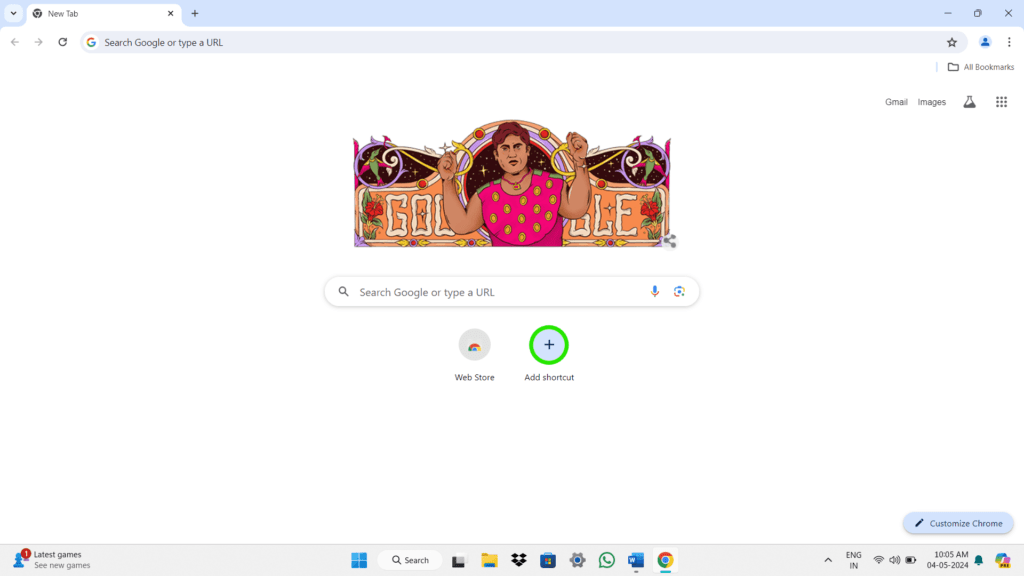 Add shortcut google chrome