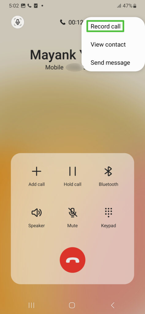record calls samsung