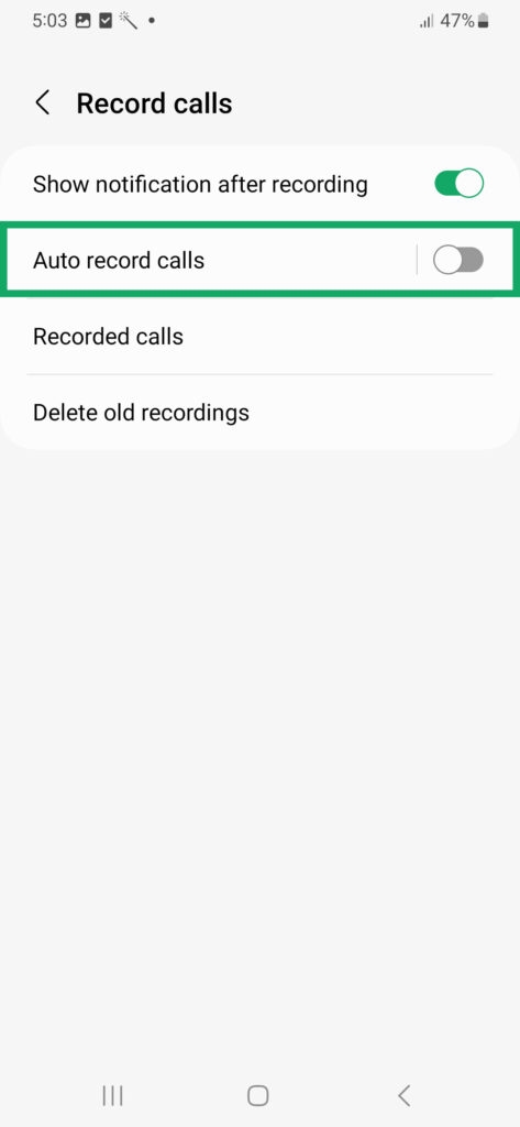 record calls samsung