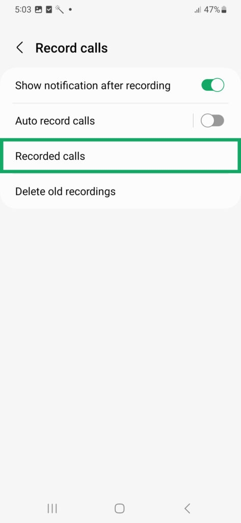 record calls samsung