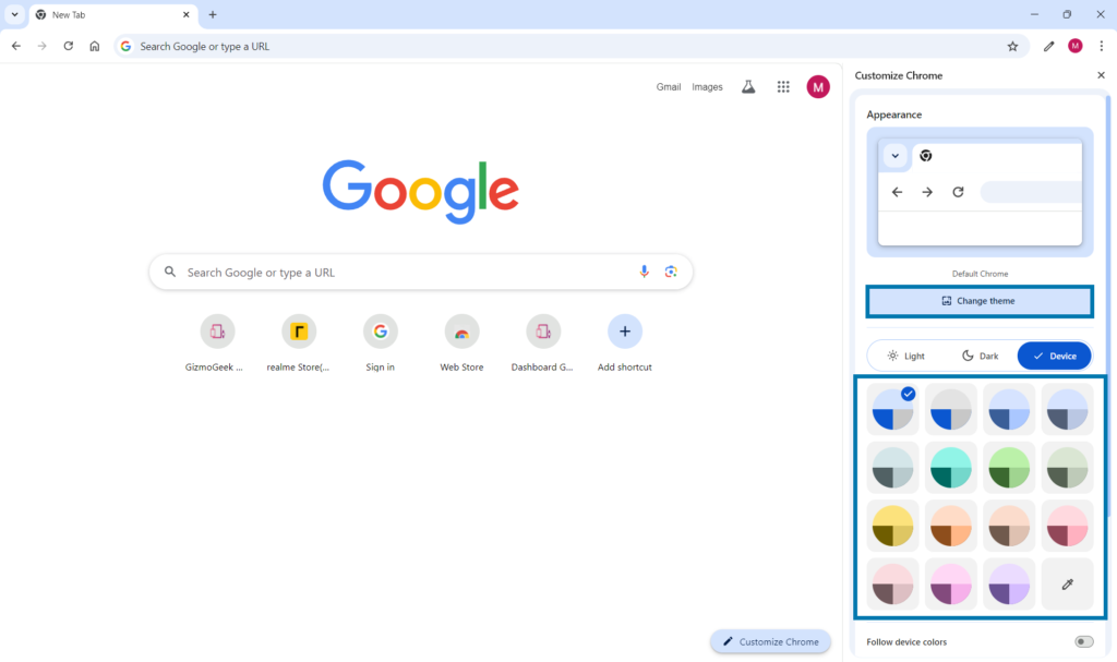 customize chrome