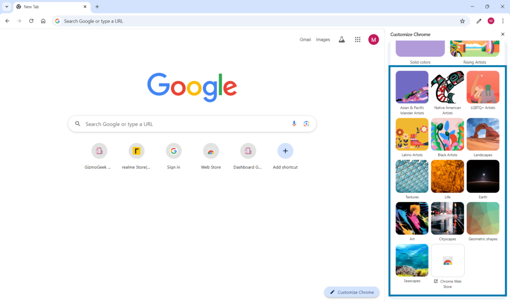 customize chrome