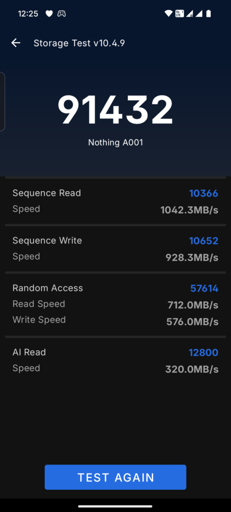 Storage test