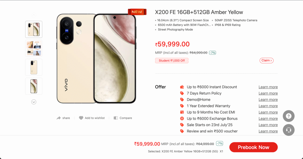 vivo X200 FE Launched in India: Complete Overview 8 vivo x200 FE